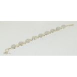 Ladies moonstone set in silver bracelet