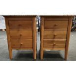 Oak pair of bedside cabinets.