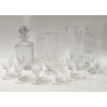 Collection of crystal glassware to include decanters and vases