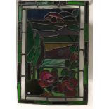 A leaded glass panel from possibly a vintage fire screen 70x50cm