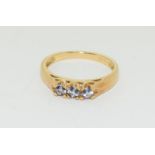 9ct gold ladies tanzanite ring size N 2.5g