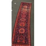 Hamedan old long runner in red and blue. 410x100