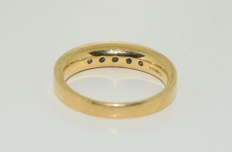 18ct gold ladies 7 stone diamond half eternity ring size L - Image 3 of 6