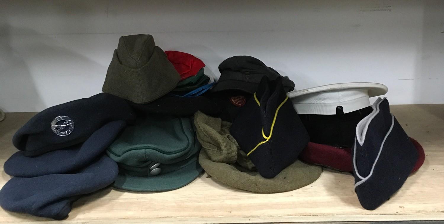 Collection of military caps to include German ones