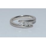 Platinum and 3 stone diamond ring size M