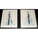 Pair Graham Illingworth ltd edition prints "Feather Corsage no1 and 2"