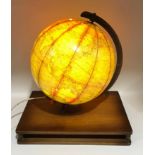 A 10" Terrestrial Crams globe lamp on wooden base.