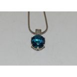 A stunning turquoise gemstone 925 silver pendant.