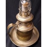 Brass hurricane lamp - 38cm tall.