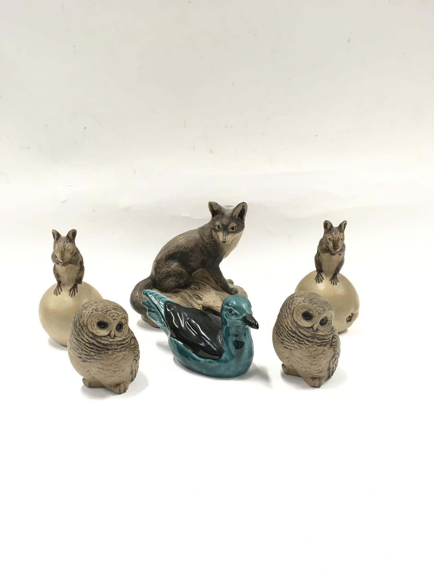 Collection of Poole pottery animals