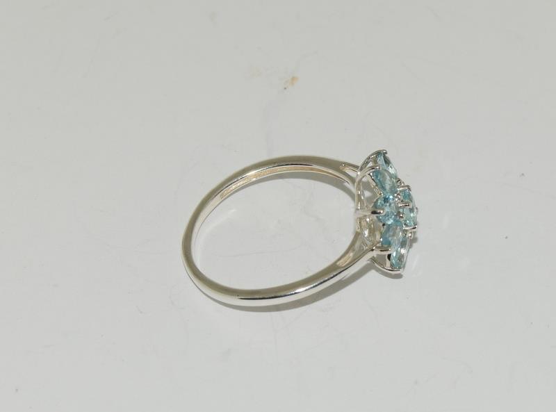 Pariba Tourmaline daisy 925 silver ring, Size S. - Image 2 of 3