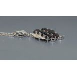 Cabachon Garnet 925 silver pendant.