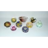 Collection of paperweights to include Caithness