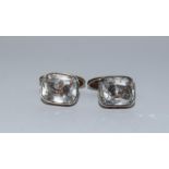 Silver rock crystal Russian cufflinks.