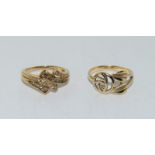 2 x 9ct Gold Bar Rings