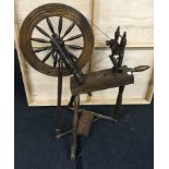 Wool spinning wheel working