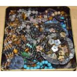 Box of natural Agate gemstone jewellery.