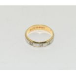 18ct twin gold ladies Cartier style diamond love ring size N