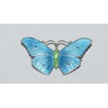 JA&S Art Deco silver and enamel butterfly brooch 1916.