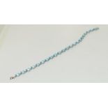 9ct gold ladies blue topaz bracelet