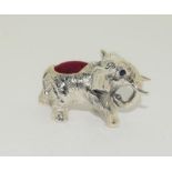 Silver elephant pin cushion