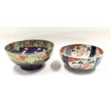 Oriental Chinese bowl together with a Maling ware chinze glazed bowl