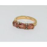 9ct Gold Antique Set Tourmaline Ring. Size N