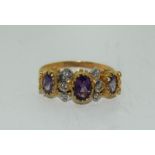 9ct gold on silver ladies amethyst ring size O