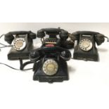 3 vintage telephones to include bakelite