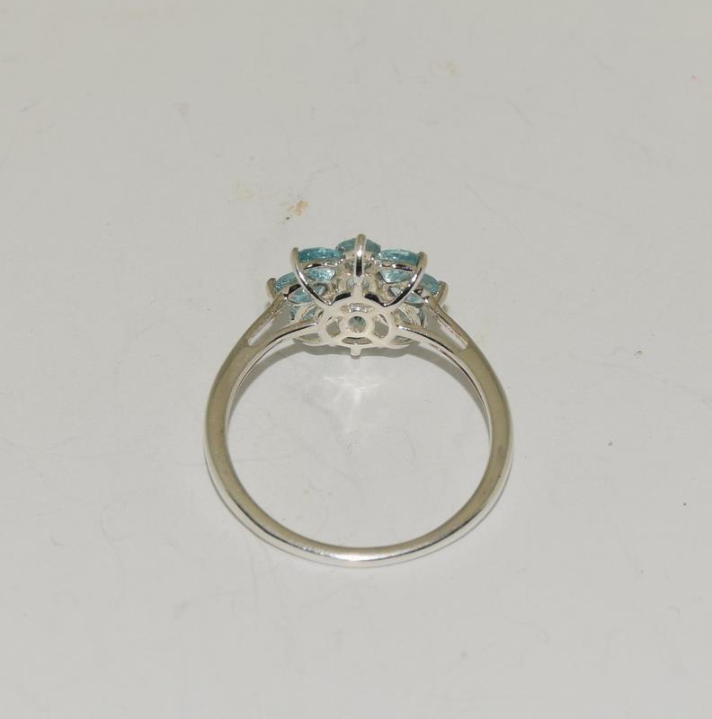 Pariba Tourmaline daisy 925 silver ring, Size S. - Image 3 of 3