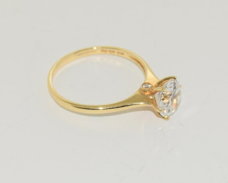 14ct gold ladies solitare ring size S - Image 5 of 5
