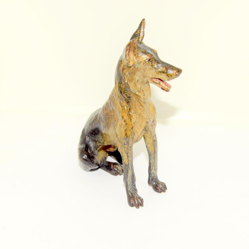 Good bronze figure of a German Sheppard dog - Image 5 of 6