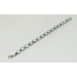 Silver blue topaz and sapphire bracelet