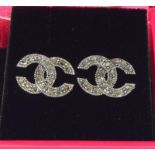 Silver and Marcasite earrings in the Chanel style