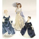 2x Royal Daulton and a Royal Worcester figurine, Hilary, Debbie,and Charlotte