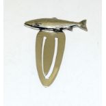 Silver book mark with fish finial