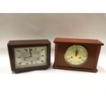 H.A.C. 1930s German chiming mantle clock together with a square faced Russian clock.