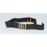 Victorian mourning bracelet with 9ct gold and enamel mounts