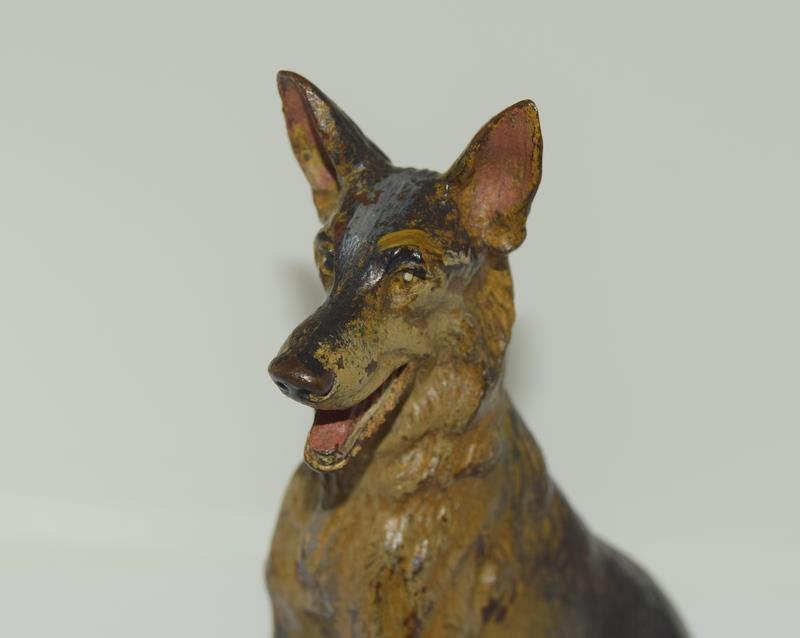 Good bronze figure of a German Sheppard dog - Image 2 of 6