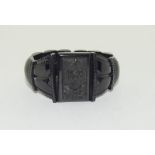 Antique Victorian carved Whitby jet bracelet.