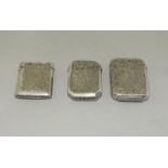 3 Silver Hallmarked Vesta Cases