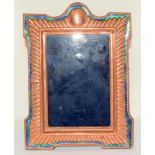 Copper and enamel art nouveau style easel back picture frame