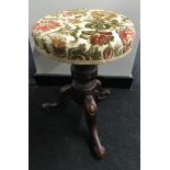 Mahogany revolving adjustable piano stool