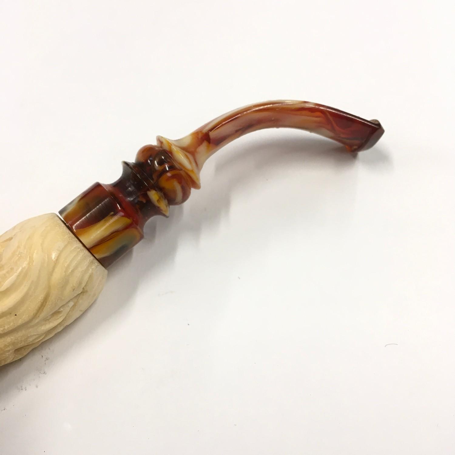 Cased Meerschaum pipe depicting a bird claw a/f - Image 3 of 8