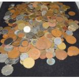 Collection of coins in a tin