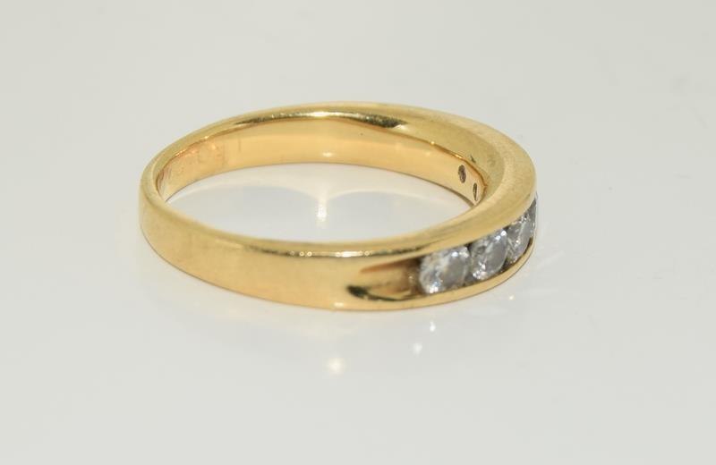 18ct gold ladies 7 stone diamond half eternity ring size L - Image 5 of 6