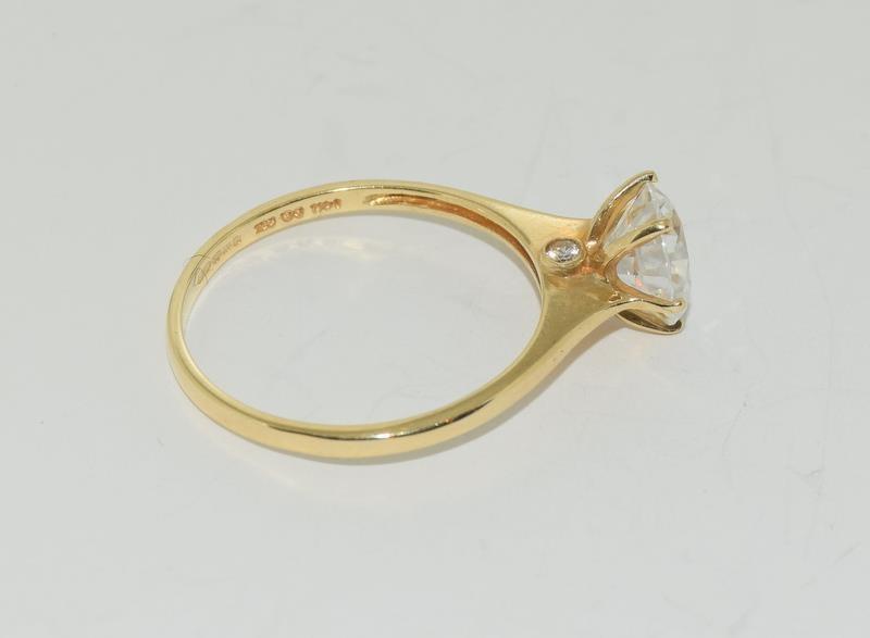 14ct gold ladies solitare ring size S - Image 2 of 5