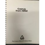 Blue stamp album Cyprus.