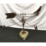 Wrought iron pigeon weather vane 75x100cm