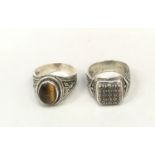 2 gents heavy silver rings